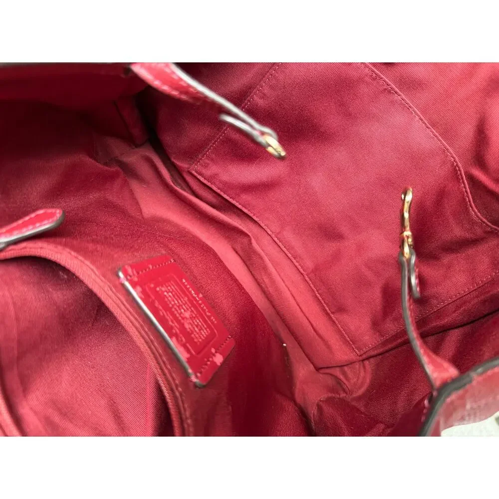 Coach Lexy Red Leather Shoulder Bag